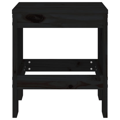 Sgabelli da Giardino 2pz Neri 40x36x45cm Legno Massello di Pino
