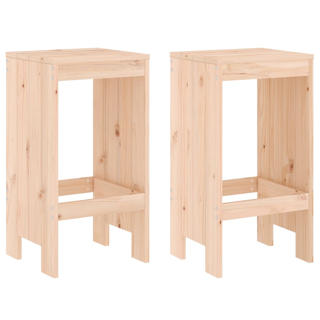 Sgabelli da Bar 2 pz 40x36x75 cm in Legno Massello di Pino