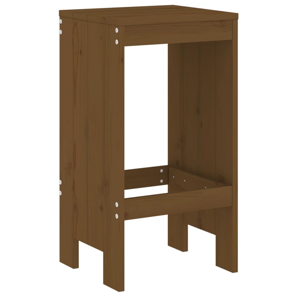 Sgabelli Bar 2pz Marrone Ambra 40x36x75cm Legno Massello Pino