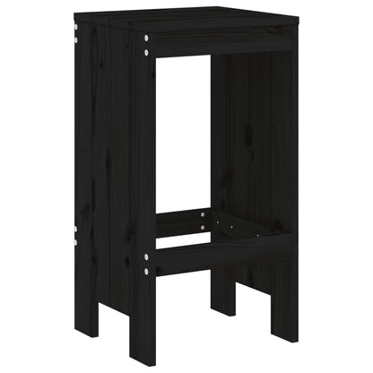 Sgabelli da Bar 2pz Neri 40x36x75 cm in Legno Massello di Pino
