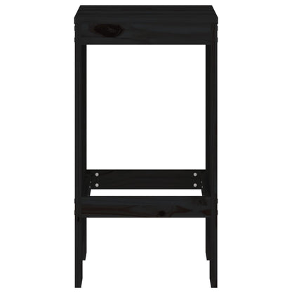 Sgabelli da Bar 2pz Neri 40x36x75 cm in Legno Massello di Pino