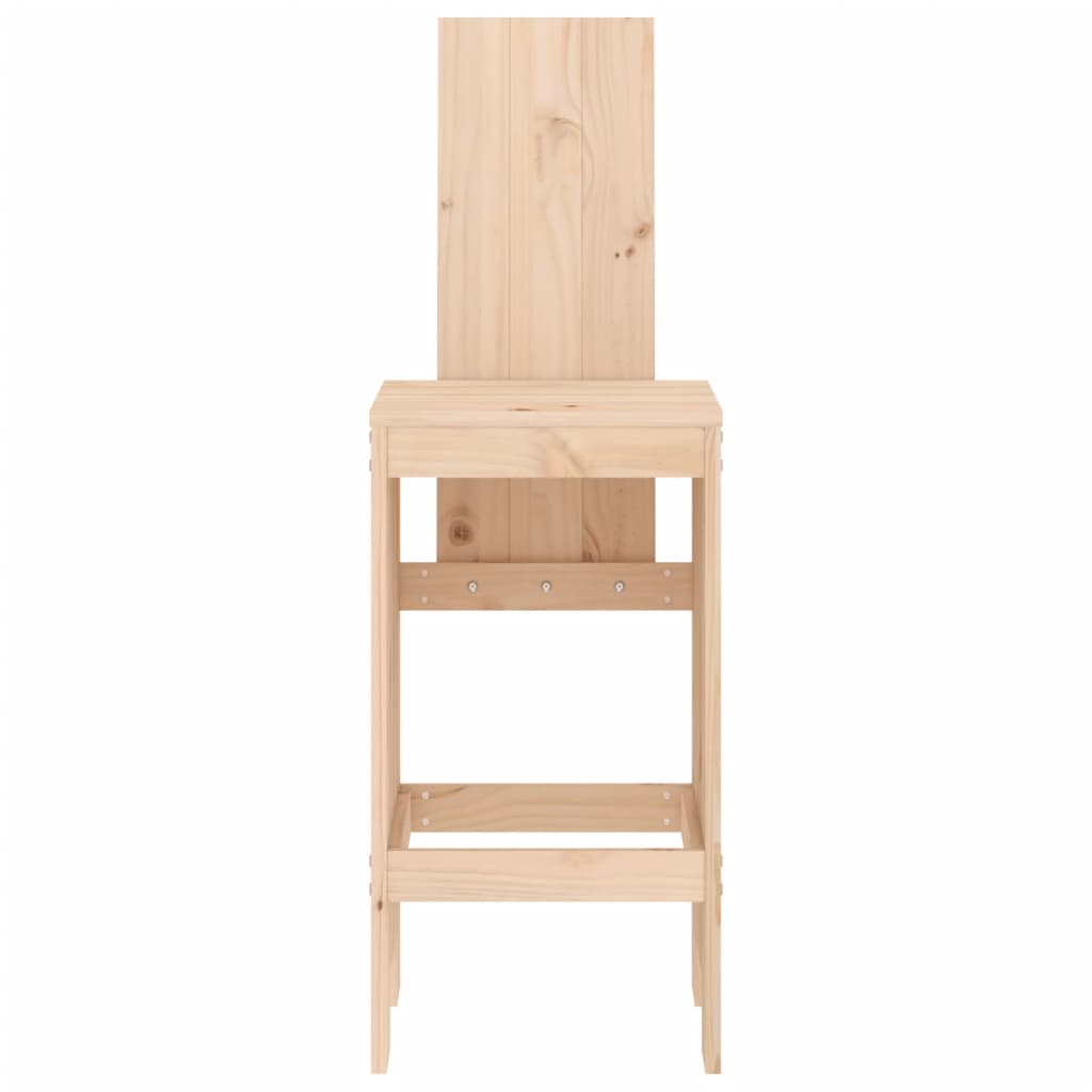 Sgabelli da Bar 2 pz 40x42x120 cm in Legno Massello di Pino