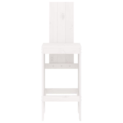 Sgabelli da Bar 2pz Bianchi 40x42x120 cm Legno Massello Pino