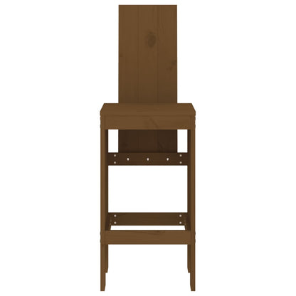 Sgabelli 2 pz Marrone Ambra 40x42x120 cm Legno Massello di Pino