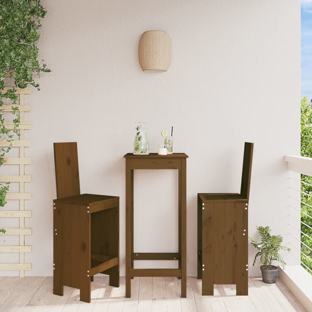Sgabelli 2 pz Marrone Ambra 40x42x120 cm Legno Massello di Pino
