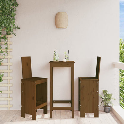 Sgabelli 2 pz Marrone Ambra 40x42x120 cm Legno Massello di Pino