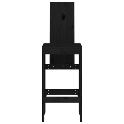 Sgabelli da Bar 2pz Neri 40x42x120 cm Legno Massello Pino