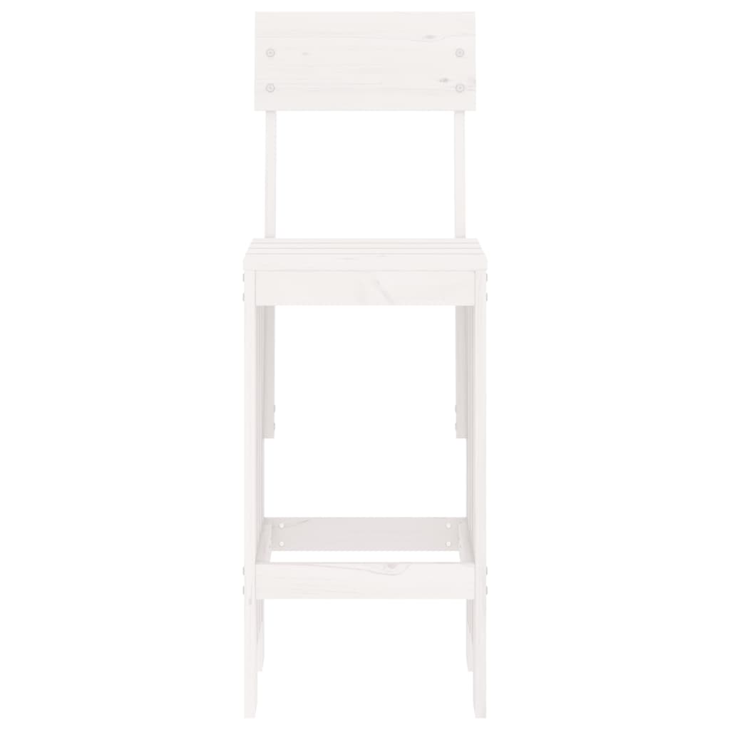 Sgabelli da Bar 2pz Bianchi 40x48,5x115,5cm Legno Massello Pino