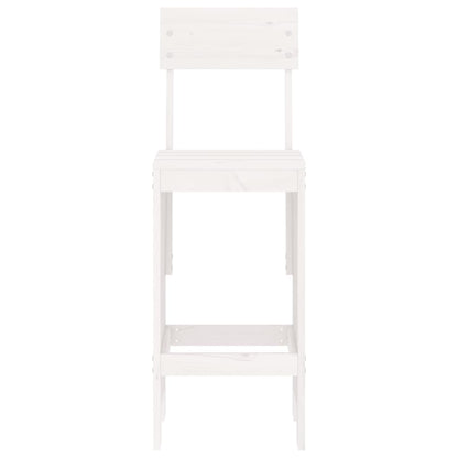 Sgabelli da Bar 2pz Bianchi 40x48,5x115,5cm Legno Massello Pino
