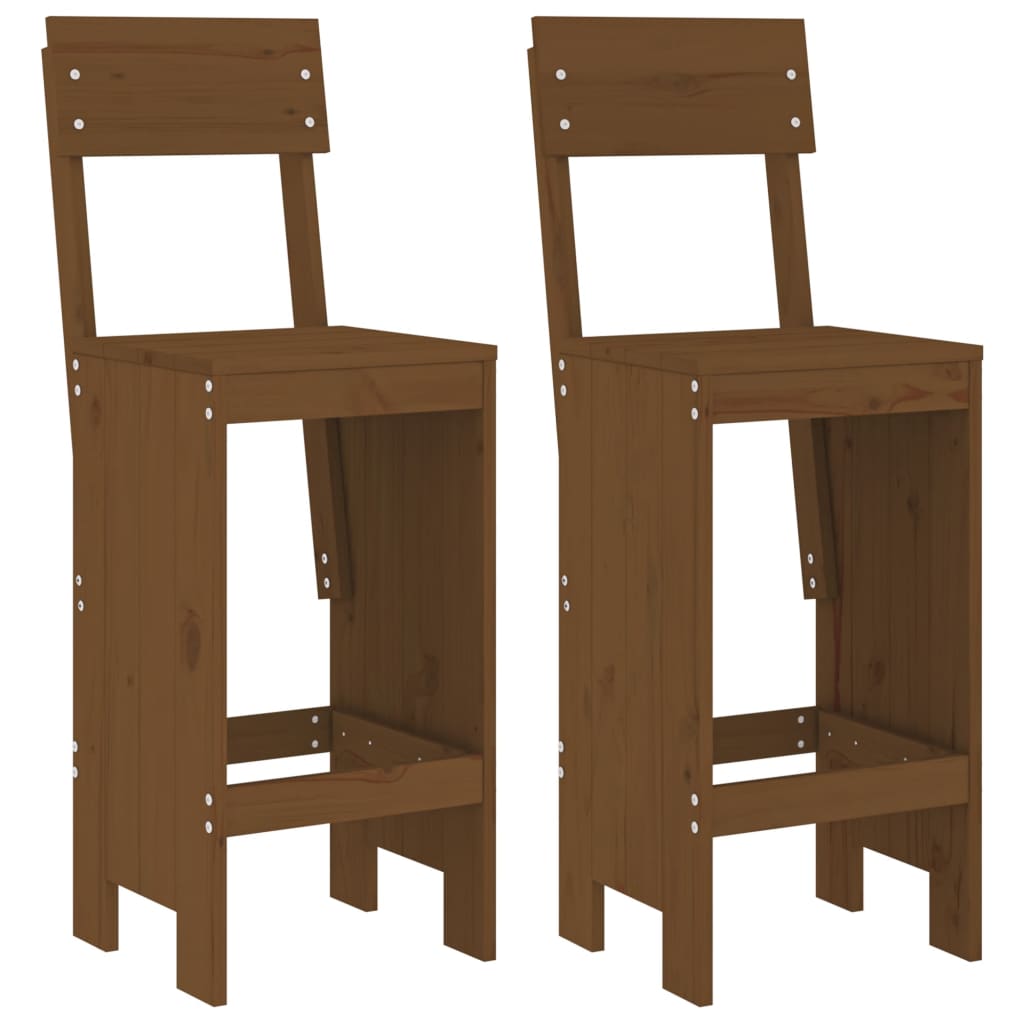 Sgabelli da Bar 2pz ambra 40x48,5x115,5 cm Legno Massello Pino