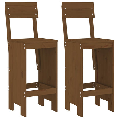 Sgabelli da Bar 2pz ambra 40x48,5x115,5 cm Legno Massello Pino