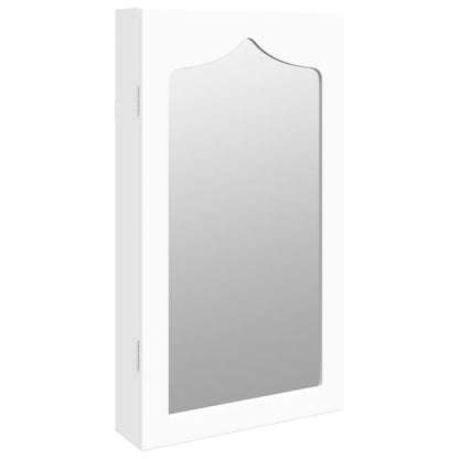 Armadio Portagioie con Specchio a Muro Bianco 37,5x10x67 cm