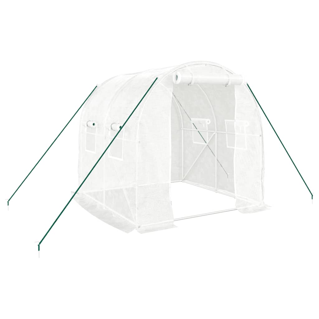 Serra con Telaio in Acciaio Bianco 4 mÂ² 2x2x2 m