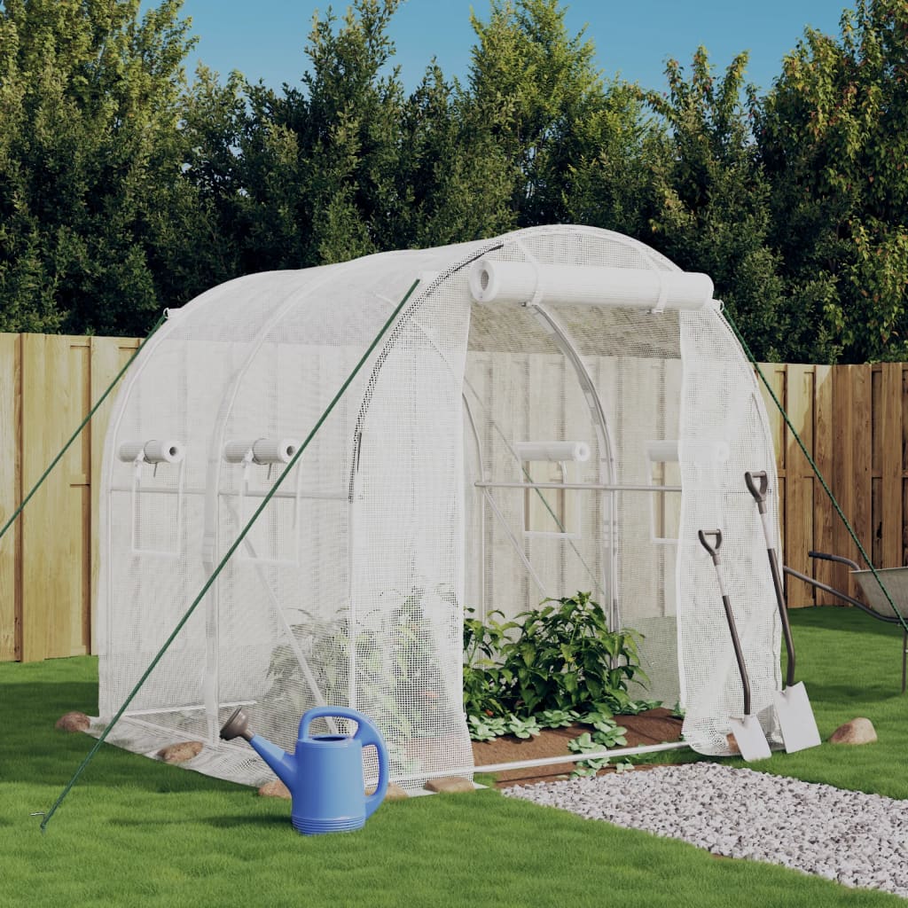 Serra con Telaio in Acciaio Bianco 4 mÂ² 2x2x2 m