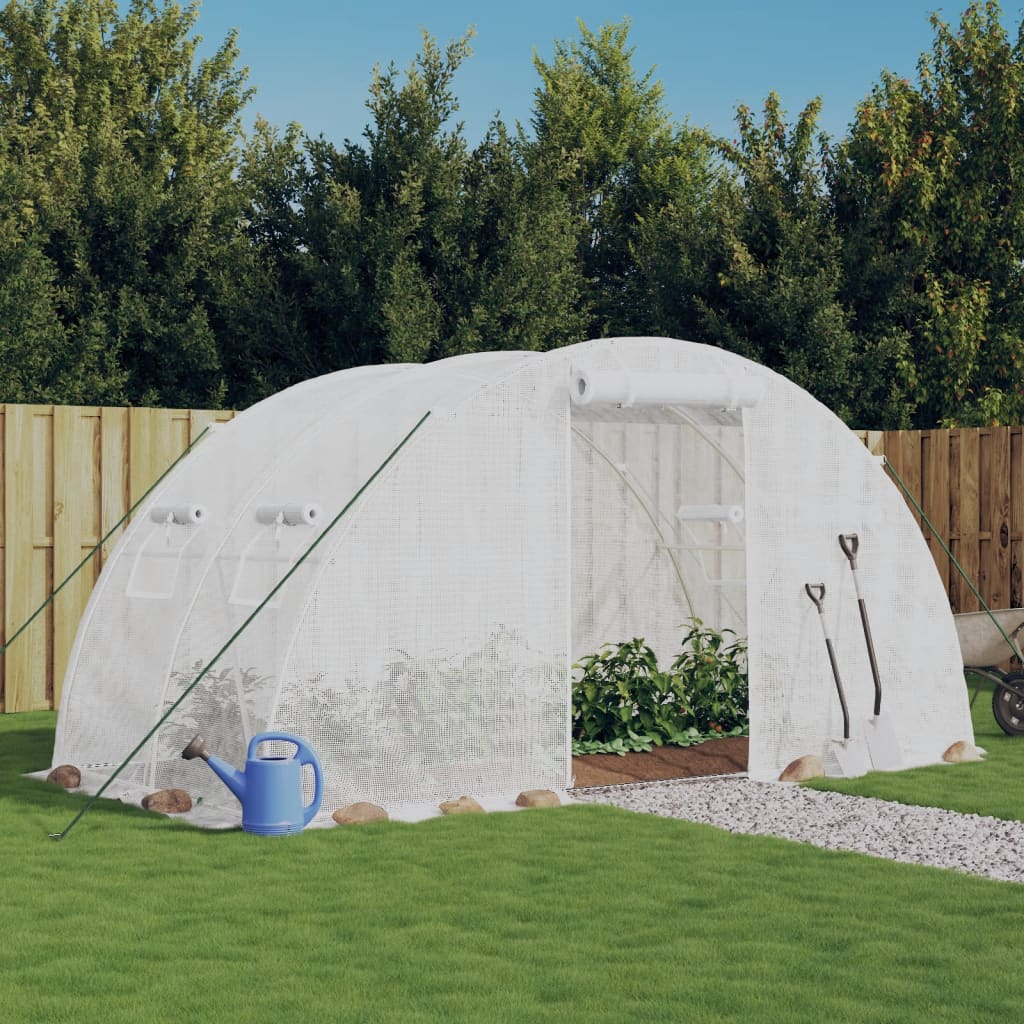 Serra con Telaio in Acciaio Bianco 8 mÂ² 4x2x2 m