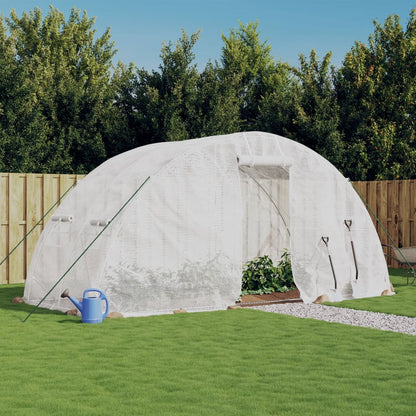 Serra con Telaio in Acciaio Bianco 10 mÃ‚Â² 5x2x2,3 m