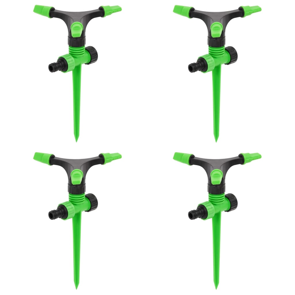 Irrigatori Rotanti 4 pz Verdi e Neri 16x13,5x25,5 cm ABS e PP