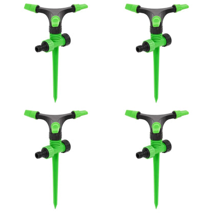 Irrigatori Rotanti 4 pz Verdi e Neri 16x13,5x25,5 cm ABS e PP