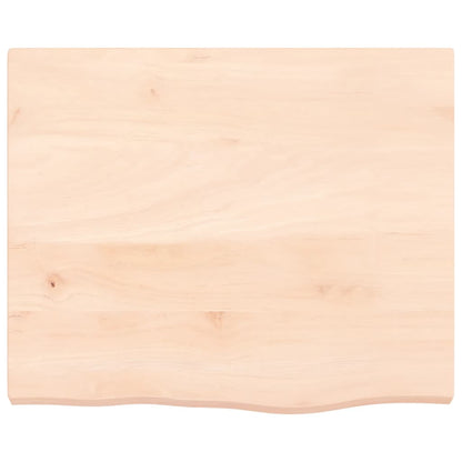 Ripiano a Parete 60x50x(2-4) cm Massello Rovere Non Trattato