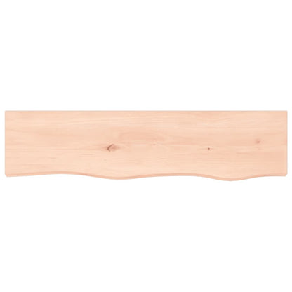 Ripiano a Parete 80x20x4 cm Legno Massello Rovere Non Trattato