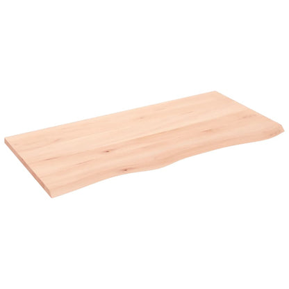 Ripiano a Parete 100x50x2 cm Legno Massello Rovere Non Trattato