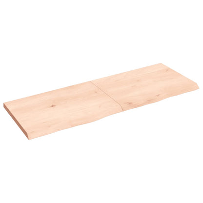 Ripiano a Parete 140x50x(2-4) cm Massello Rovere Non Trattato