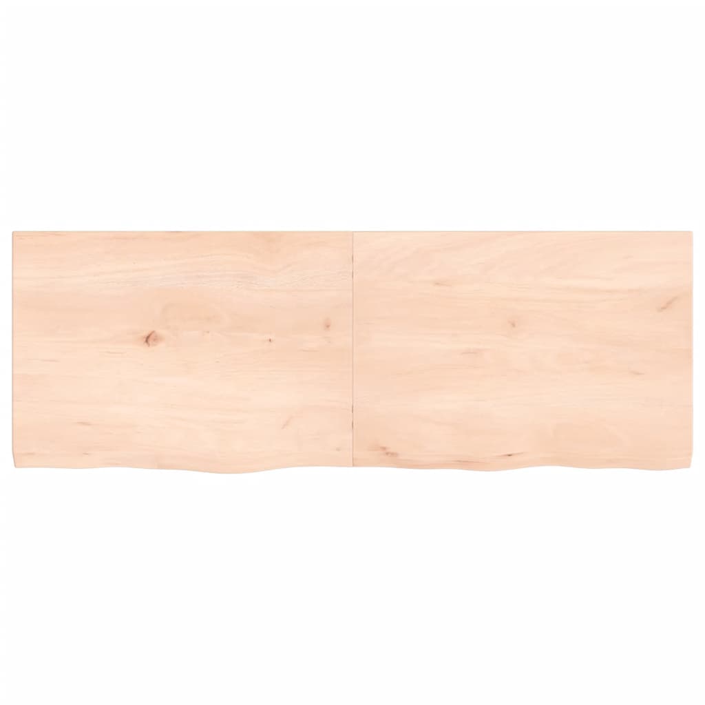 Ripiano a Parete 140x50x(2-4) cm Massello Rovere Non Trattato