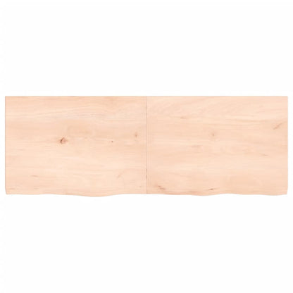 Ripiano a Parete 140x50x(2-4) cm Massello Rovere Non Trattato