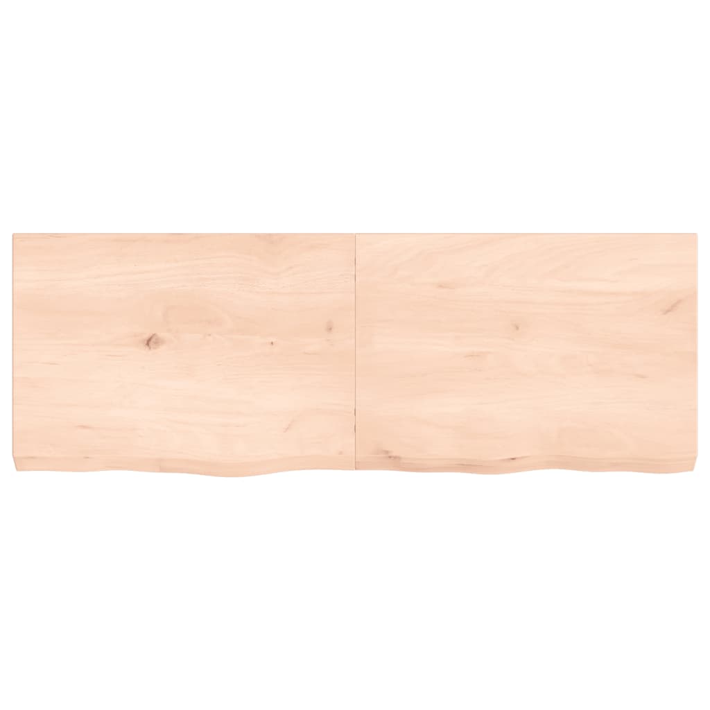 Ripiano a Parete 140x50x(2-6) cm Massello Rovere Non Trattato