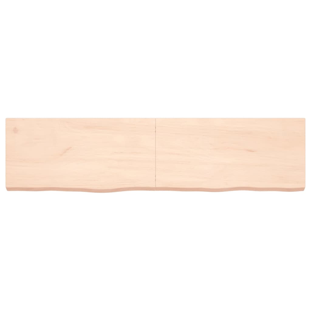 Ripiano a Parete 160x40x(2-6) cm Massello Rovere Non Trattato