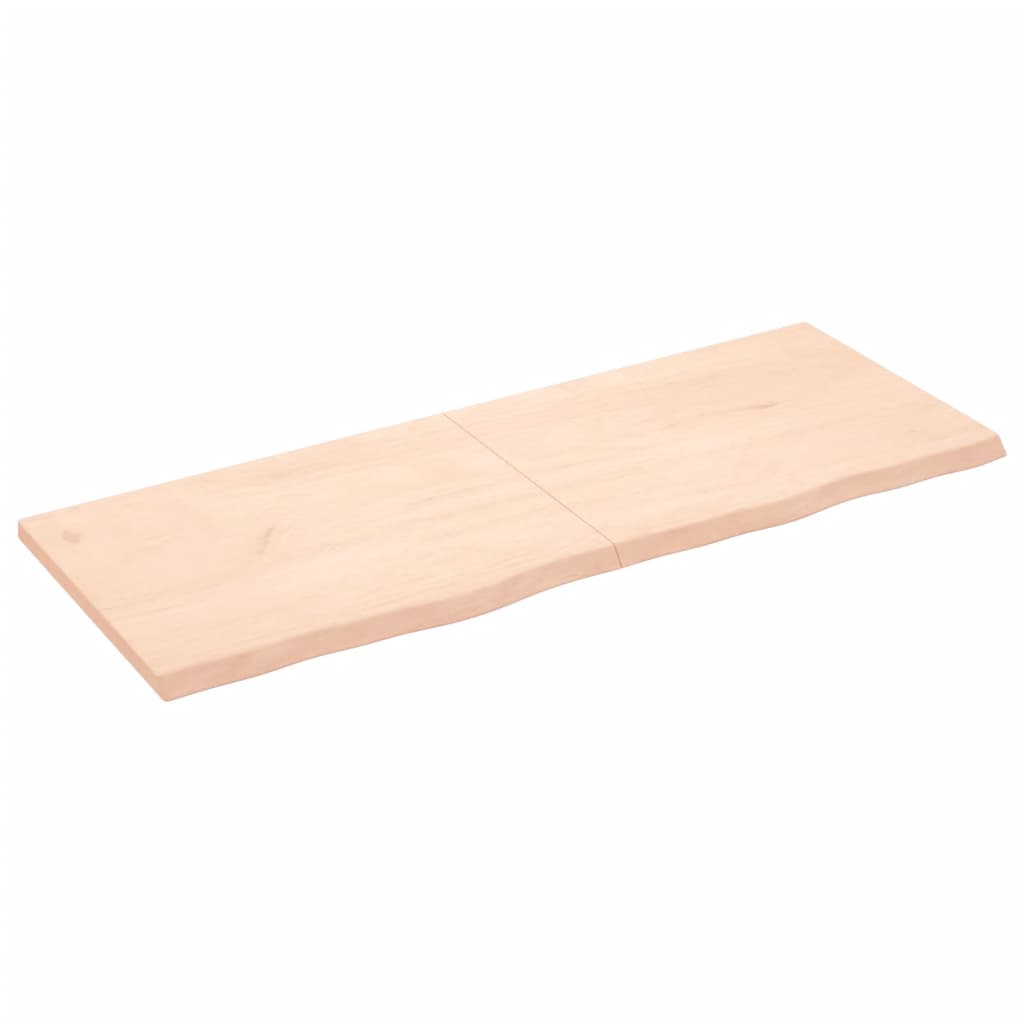 Ripiano a Parete 160x60x(2-4) cm Massello Rovere Non Trattato