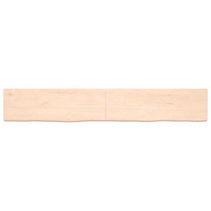 Ripiano a Parete 180x30x(2-6) cm Massello Rovere Non Trattato