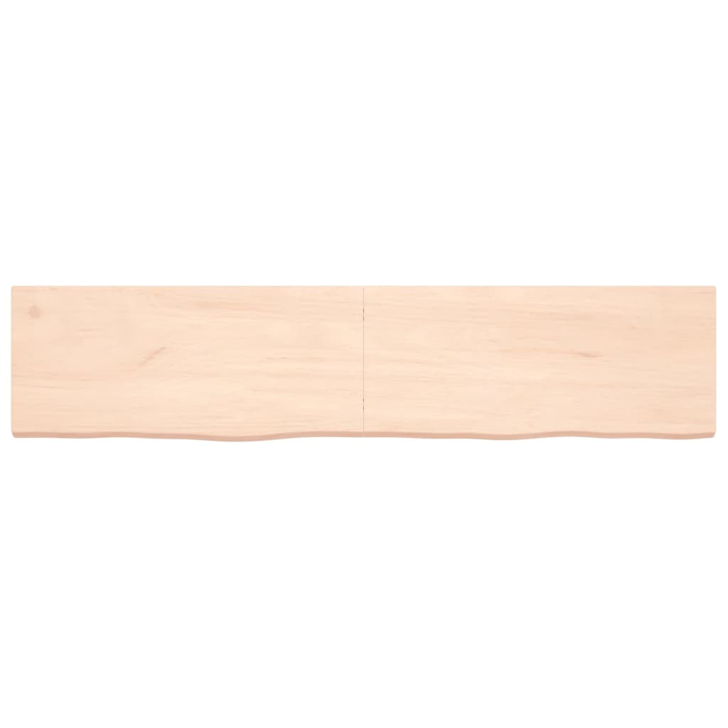 Ripiano a Parete 180x40x(2-4) cm Massello Rovere Non Trattato