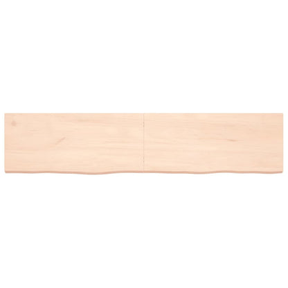 Ripiano a Parete 180x40x(2-4) cm Massello Rovere Non Trattato