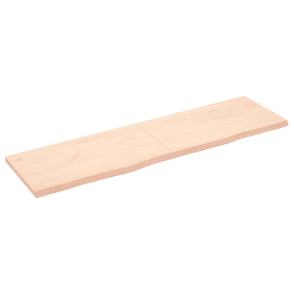 Ripiano a Parete 180x50x(2-4) cm Massello Rovere Non Trattato