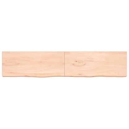 Ripiano a Parete 200x40x(2-6) cm Massello Rovere Non Trattato