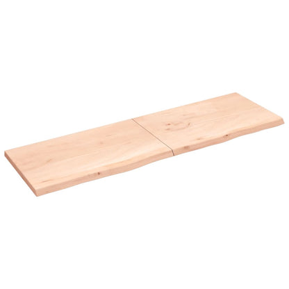 Ripiano a Parete 200x60x(2-4) cm Massello Rovere Non Trattato