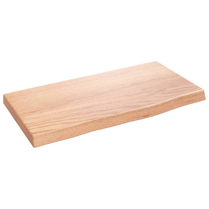 Ripiano Muro Marrone Chiaro 40x20x2 cm Massello Rovere Trattato