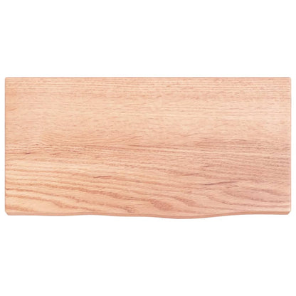 Ripiano Muro Marrone Chiaro 40x20x2 cm Massello Rovere Trattato