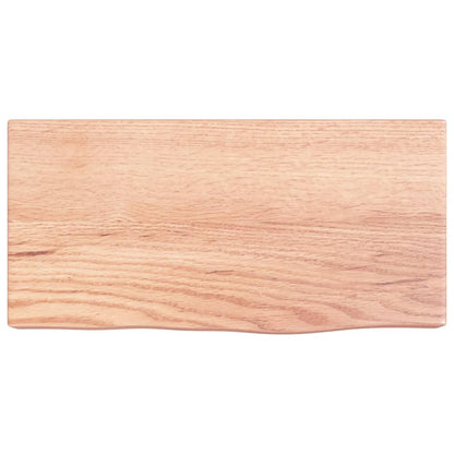 Ripiano Muro Marrone Chiaro 40x20x6 cm Massello Rovere Trattato