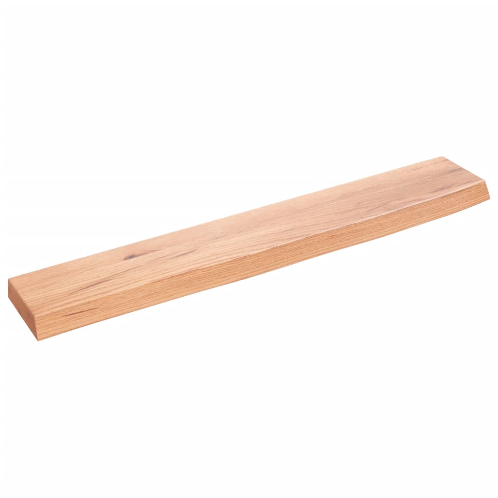 Ripiano Muro Marrone Chiaro 60x10x2 cm Massello Rovere Trattato