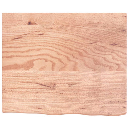 Ripiano Muro Marrone Chiaro 60x50x2 cm Massello Rovere Trattato