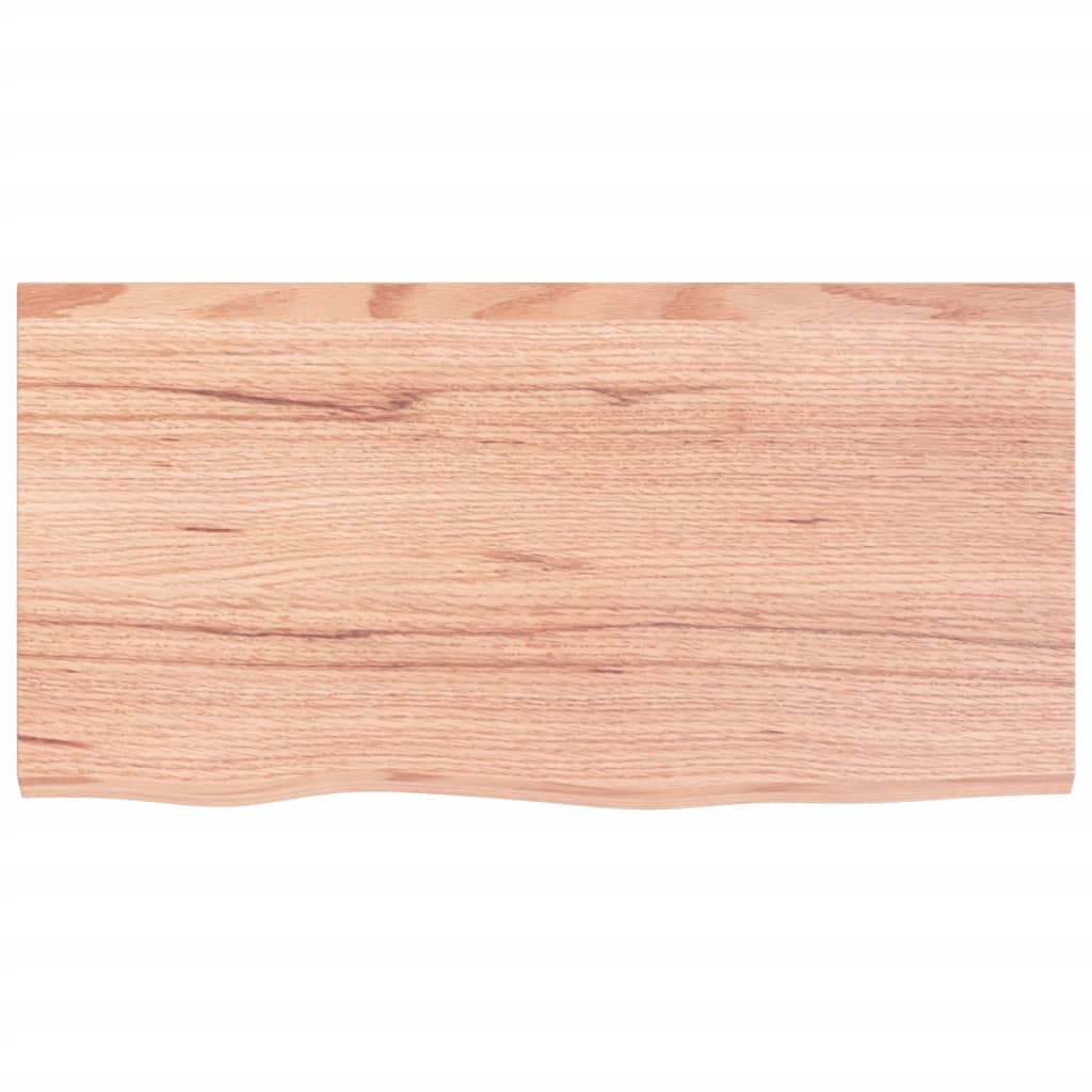 Ripiano Muro Marrone Chiaro 80x40x2 cm Massello Rovere Trattato