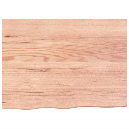 Ripiano Muro Marrone Chiaro 80x60x2 cm Massello Rovere Trattato