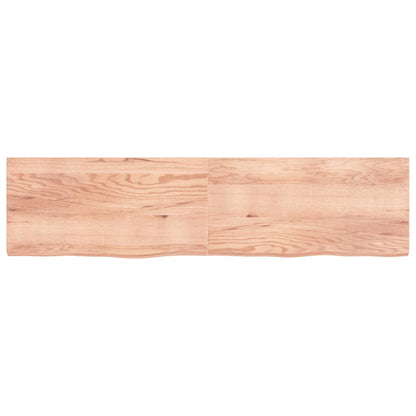 Ripiano Muro Marrone 200x50x(2-6) cm Massello Rovere Trattato
