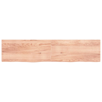 Ripiano Muro Marrone 220x50x(2-4) cm Massello Rovere Trattato