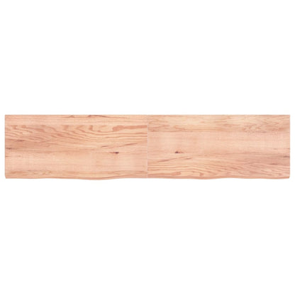 Ripiano Muro Marrone 220x50x(2-6) cm Massello Rovere Trattato