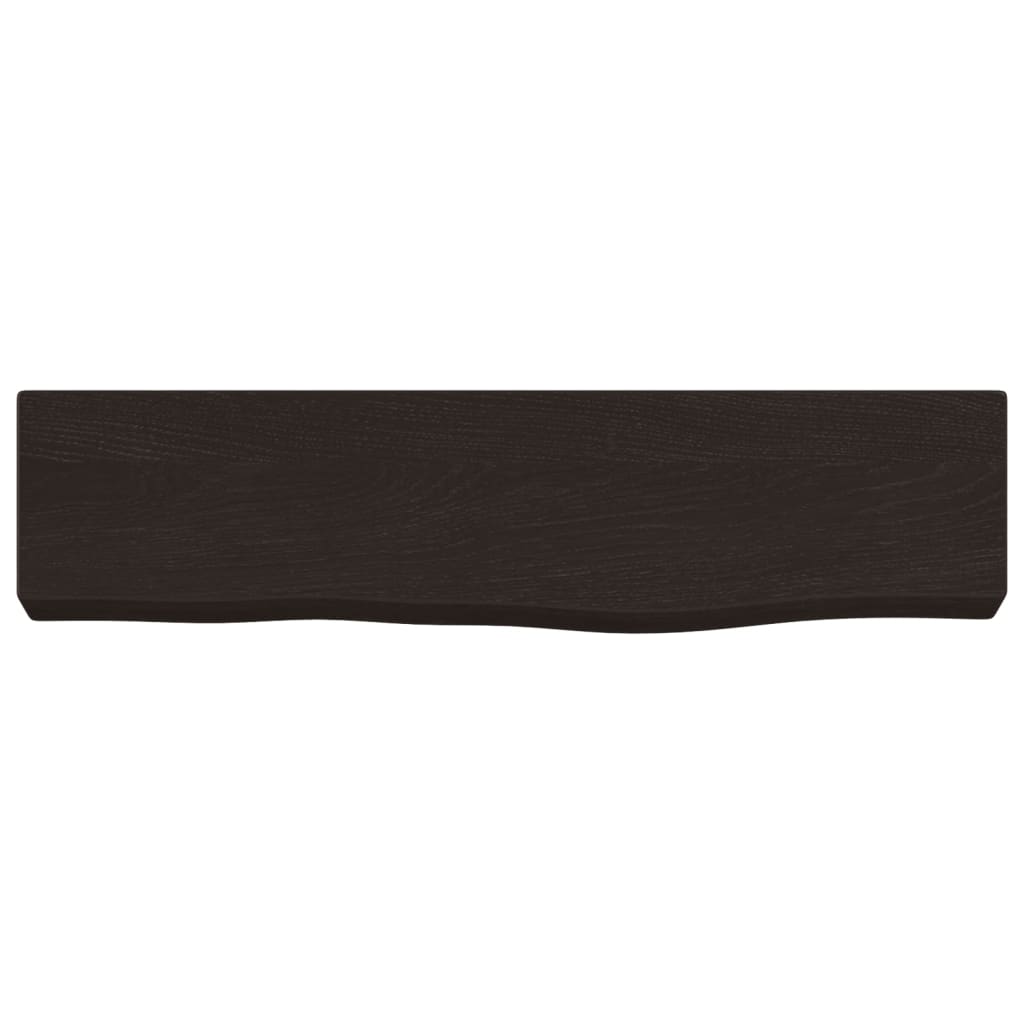 Ripiano Muro Marrone Scuro 40x10x4 cm Massello Rovere Trattato