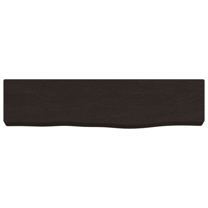 Ripiano Muro Marrone Scuro 40x10x4 cm Massello Rovere Trattato