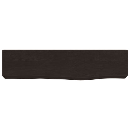 Ripiano Muro Marrone Scuro 40x10x6 cm Massello Rovere Trattato